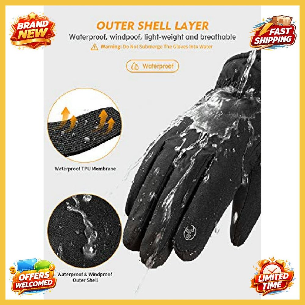Winter Gloves Thermal Lining Windproof Waterproof… - image 5
